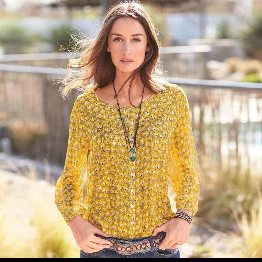 Sundance Katanga Silk Lion Face Print Blouse - Size Small